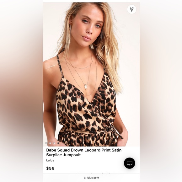 Lulu's Brown Leopard Print Satin Jumpsuit - Picture 2 of 4